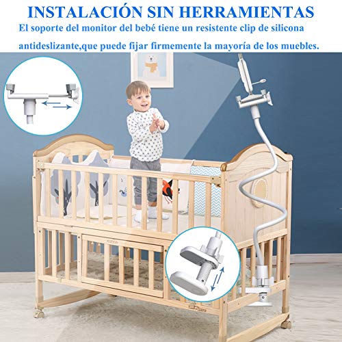 Soporte para Vigilabebes Universal | Soporte para Cámara Monitor de Bebé Ajustable sin Perforación | Compatible con la Mayoría de Monitores de Bebé