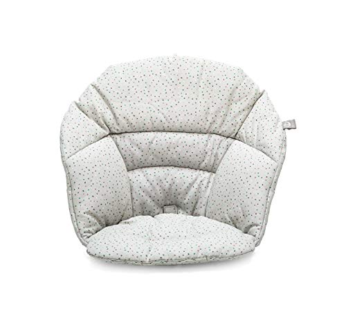 STOKKE® Clikk™ Cushion - Cojín de bebé para la trona Clikk™ │ Almohadilla de algodón repelente al agua │ Diseño reversible│ color: Grey Sprinkles