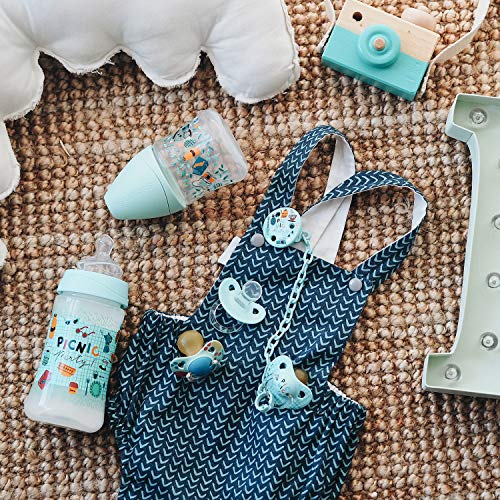 Suavinex, Broche Redondo, Azul Picnic, +0 meses