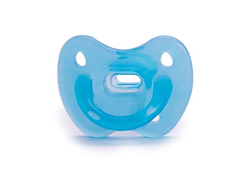 Suavinex - Chupete para dormir todo silicona con tetina anatómica para bebés 6-18 meses, Azul