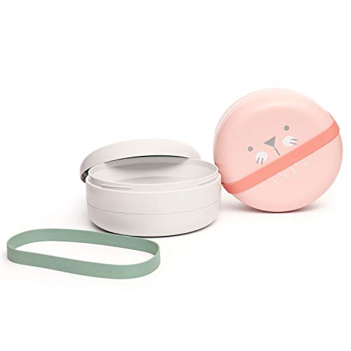 Suavinex - Set Platos Combinables Para Comer Fuera de Casa Capacidad 2 Comidas Apto Para Microondas y Lavavajillas Para Bebés +4 Meses, Color Gris