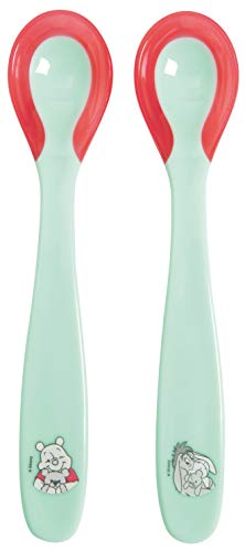 Tigex 80800145 - Pack de 2 cucharas termosensibles, diseño Winnie the Pooh, color verde azul