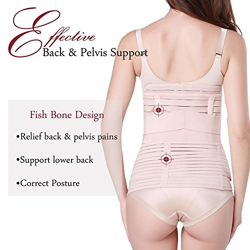 Tirain 3 en 1 Fajas Postparto Cómodo Faja Cinturon Postparto Cesarea con Velcro Elástica Vientre/Cintura / Pelvis Cinturón  para la  Recuperación Postpartum Support Belt Para Mujer y Maternidad