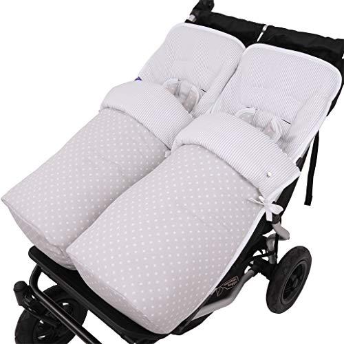 Tititnins® - Conjunto 2ud. Saco Silla Mountain Buggy Duet Estrella Blc.Mil Gris/Blanco