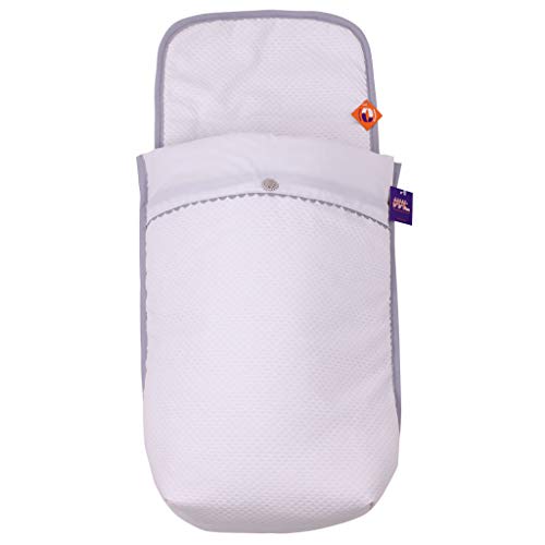 Tititnins© - Saco Capazo Verano Mountain Buggy Duet 3.0/2.5 PIQUE OLA.Blanco/Gris (Carrycot Plus) -Relleno extraible-