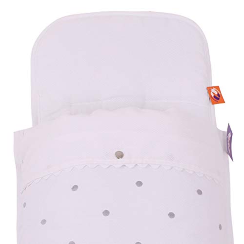 Tititnins© - Saco Capazo Verano Uppababy Vista/Cruz 2015-20 PIQUE TOPO GR.Pique Blanco/Blanco -Relleno extraible-