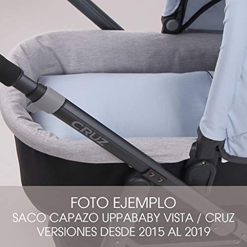 Tititnins© - Saco Capazo Verano Uppababy Vista/Cruz 2015-20 PIQUE TOPO GR.Pique Blanco/Blanco -Relleno extraible-