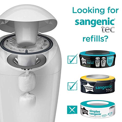 Tommee Tippee Sangenic Recambios Sistema avanzado para desechar pañales Twist & Click, paquete de 3 (compatibles con los contenedores Sangenic TEC y Twist and Click)