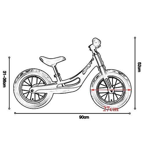 TONGSH Bicicleta de Equilibrio para niños para niños y niñas de 1,5 a 5 años, Bicicleta de Empuje para niños pequeños de 12 Pulgadas para Jinete temprano, Bicicleta para niños (Color : Azul)