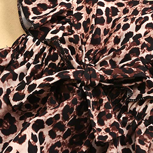 Traje de Dos Piezas con Estampado de Leopardo de Una Pieza para Niña