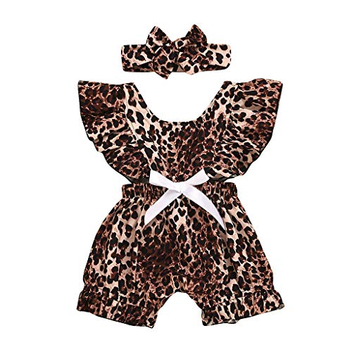 Traje de Dos Piezas con Estampado de Leopardo de Una Pieza para Niña