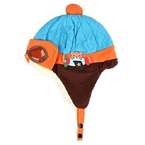 Tuopuda® Gorros Bebé Niño Niña Invierno Sombrero Piloto Tejer Earflap Sombreros (Azul)