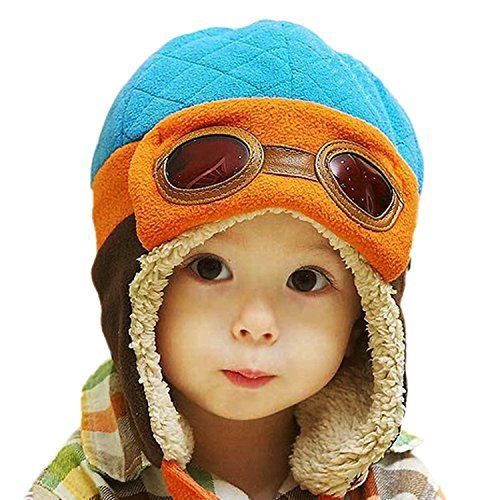 Tuopuda® Gorros Bebé Niño Niña Invierno Sombrero Piloto Tejer Earflap Sombreros (Azul)