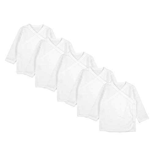 TupTam Camiseta Manga Larga para Bebé, Pack de 5, Blanco, 56