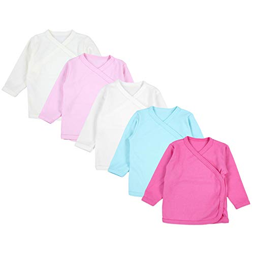 TupTam Camiseta Manga Larga para Bebé, Pack de 5, Niña, 56