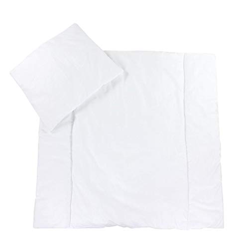 TupTam Juego de Ropa de Cama para Carrito o Cuna 4 pzs, Elefante Blanco/Puntos Gris, 80x80 cm