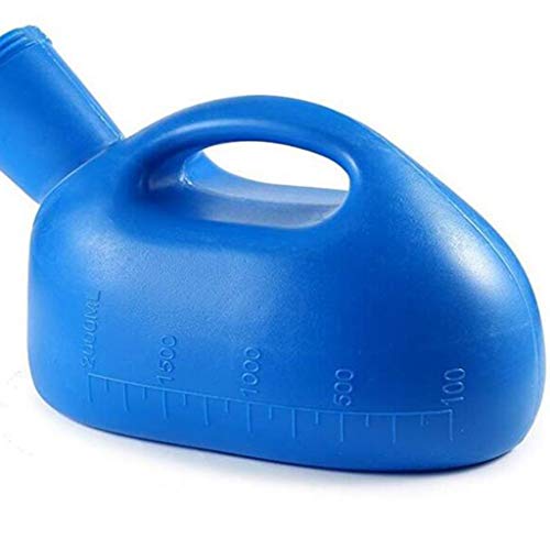 URINAL Botella portátil para Hombres de 2000 ML para el Orinal de baño para Autos Que acampa en el Hospital Orinal (Azul)