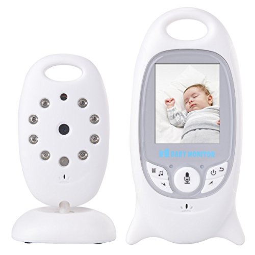 USBONLINE Baby Monitor LCD a colores inalámbrico digital cámara IR LED Visión Nocturna Seguimiento interfono Temperatura 8 ninnananne batería recargable para niños Videovigilancia Seguridad