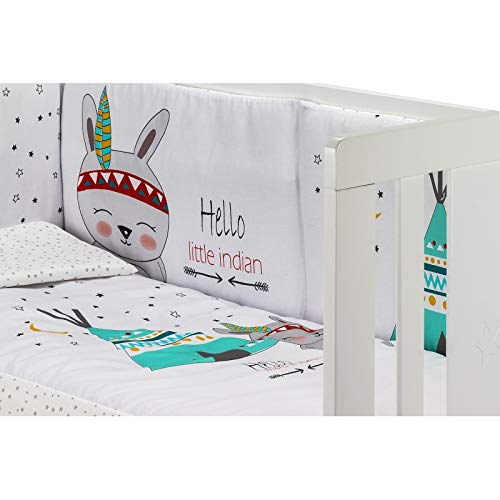 (VARIOS MODELOS) Edredón de cuna desenfundable + protector desenfundable + Cojín color BLANCO, tamaño CUNA 60 x 120