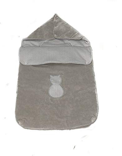 (Varios modelos) Saco nana capazo de invierno y grupo 0 bebe universal (Danielstore) (Gris gatito)