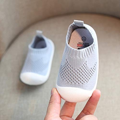 VECDY Zapatillas Bebe Niño, Zapatos Bebe Niña Verano Bebés Niños, Color Caramelo, Malla, Deporte, Correr, Zapatos Casuales Moda Suave Zapatos Antideslizantes Primeros Zapatos (Gris,19)