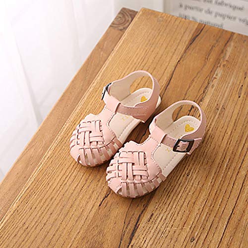 VECDY Zapatos Bebe Niña, Moda Suave Zapatos 2019 Niños Infantiles Niños Bebés Lindos Tejiendo Danza Princesa Sandalias Zapatos Zapatillas Antideslizantes Zapatos De Princesa Calzados (Rosa,24)