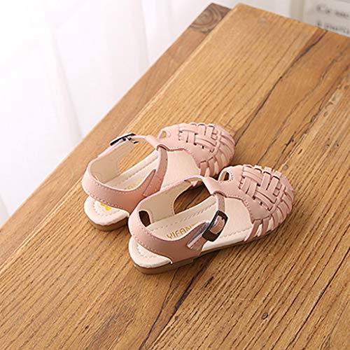 VECDY Zapatos Bebe Niña, Moda Suave Zapatos 2019 Niños Infantiles Niños Bebés Lindos Tejiendo Danza Princesa Sandalias Zapatos Zapatillas Antideslizantes Zapatos De Princesa Calzados (Rosa,24)