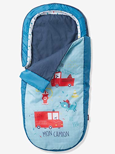 VERTBAUDET Saco de Dormir Readybed® con colchón Integrado Pin PON Pin Azul Claro Liso con Motivos Unica