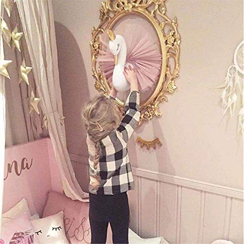 Vestido de gasa con corona de cisne en 3D dorado para colgar en la pared de la habitación de los niños, decoración de la habitación de las niñas, sala de regalo, dormitorio, sala de juegos