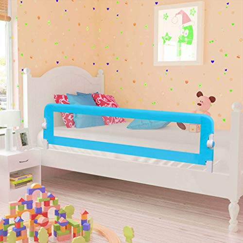 vidaXL 2x Barras de Seguridad para Cama Niño Azul 150x42 cm Barrera Infantil