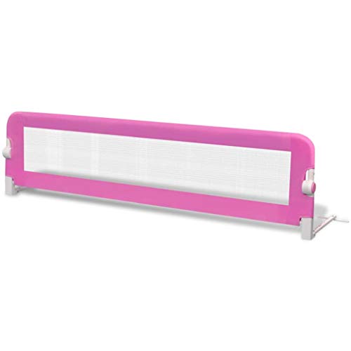 vidaXL 2x Barras de Seguridad para Cama Niño Rosa 150x42 cm Barrera Infantil