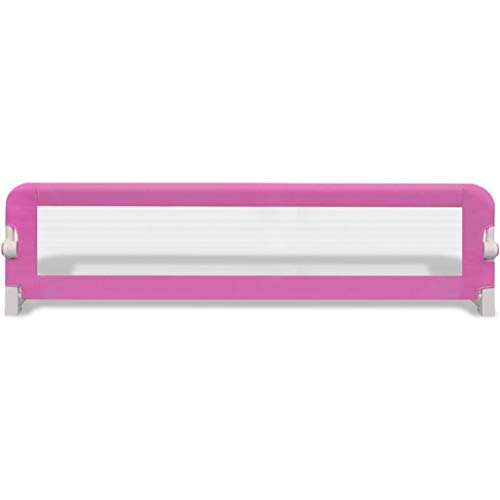 vidaXL 2x Barras de Seguridad para Cama Niño Rosa 150x42 cm Barrera Infantil