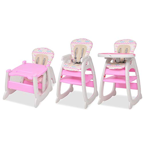 vidaXL Trona Convertible Mesa Rosa Silla Alta Asiento Banco Bebé Niño Infantil