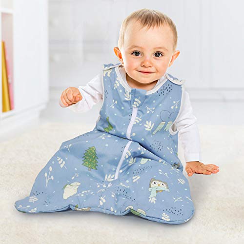 Viedouce Saco de Dormir para Bebé,Saco de Dormir de Algodón Bio para Bebés,Súper Suave,Longitud 80cm para Niño Niña(2.5Tog,3-18 Meses)