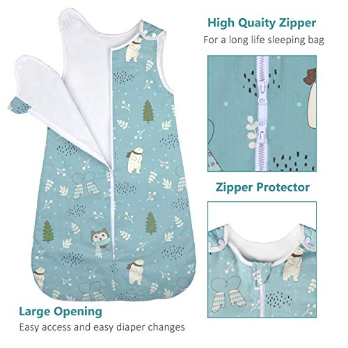 Viedouce Saco de Dormir para Bebé,Saco de Dormir de Algodón Bio para Bebés,Súper Suave,Longitud 80cm para Niño Niña(2.5Tog,3-18 Meses)