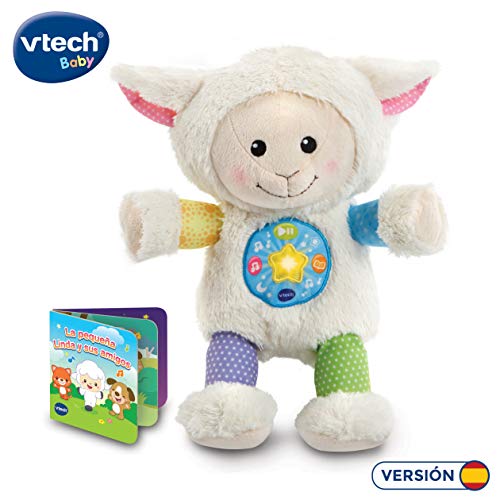 VTech-La pequeña Linda Musical Peluche bebé Interactivo, con Cuentos, Historias y Canciones Que desarrollan el lenguaje y la estimulación Visual y auditiva, Multicolor (3480-506722)