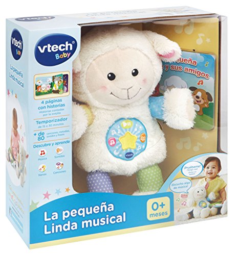 VTech-La pequeña Linda Musical Peluche bebé Interactivo, con Cuentos, Historias y Canciones Que desarrollan el lenguaje y la estimulación Visual y auditiva, Multicolor (3480-506722)