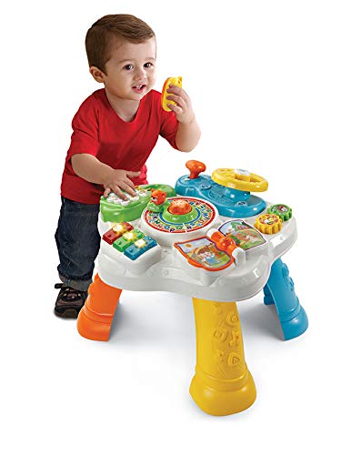 VTech Mesita Estrella Bilingüe, Mesa de Actividades con 6 áreas Diferentes para favorecer el Desarrollo de la motricidad Fina, español-inglés, más de 65 Canciones, Frases y melodías (3480-181517)