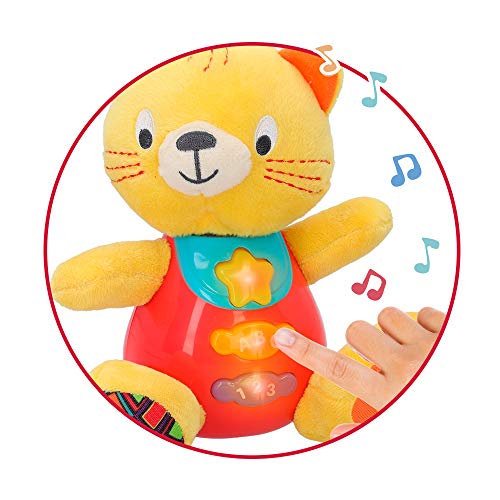 winfun - Peluche Gato para bebés que habla y luces de colores, Idioma: Español (85176)