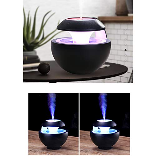 XCXDX Humidificador De Purificación De Aire con Luz De Proyección De 2 En 1 Noche, Luces De Colores Alimentadas por USB para Dormitorio, 400 ML