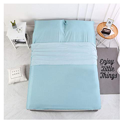 YAOTT Portátil Personas Individuales/Dobles Sábanas para Sacos de Dormir,Suave para Adultos Saco de Dormir Ultraligero para Hotel/Viaje Azul 160 * 220cm