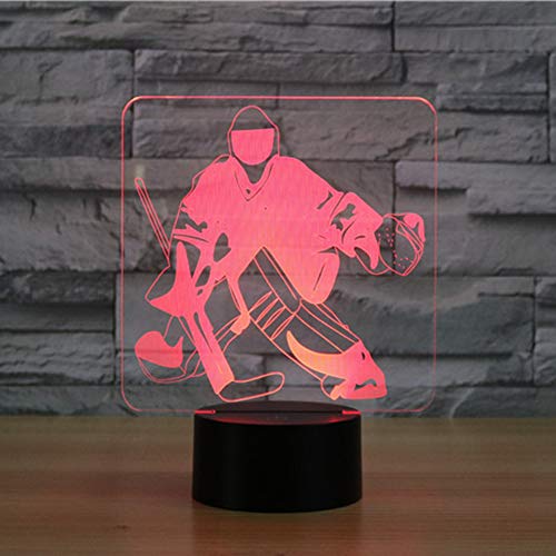 YKMY Novedad Hielo Hielo Portero Ilusión 3D Lámparas LED Luces Nocturnas USB 7 Colores Sensor Lámpara de Escritorio para Deportes Al Aire Libre Colección