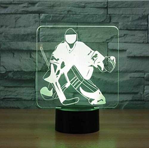 YKMY Novedad Hielo Hielo Portero Ilusión 3D Lámparas LED Luces Nocturnas USB 7 Colores Sensor Lámpara de Escritorio para Deportes Al Aire Libre Colección