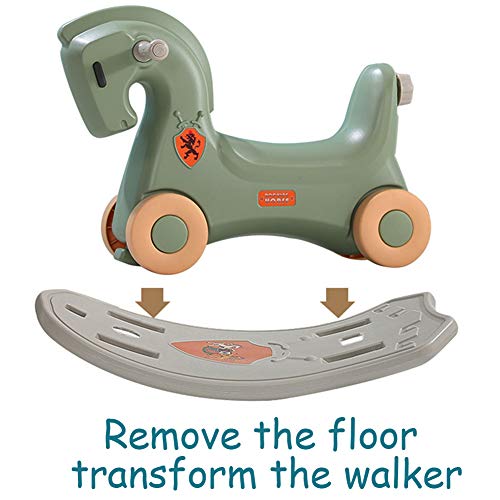 YLZT Baby Kid Rocking Horse Plastic Child Ride on Balance Entrenamiento Juguete con Motos de Ruedas Multifuncionales Niños pequeños Rocker