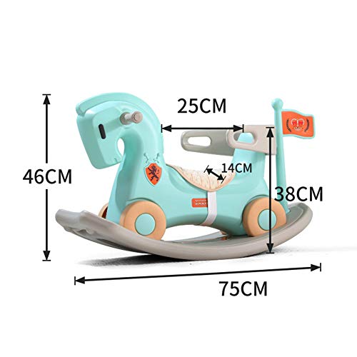 YLZT Baby Kid Rocking Horse Plastic Child Ride on Balance Entrenamiento Juguete con Motos de Ruedas Multifuncionales Niños pequeños Rocker