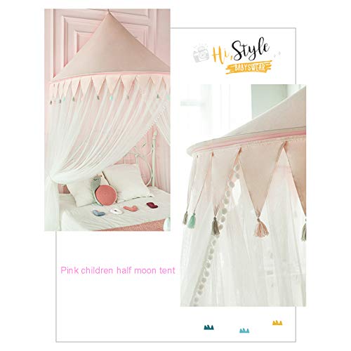 YNAYG mosquitera Princess Bed Canopy Lace Mosquitera, Cortina De Gasa Colgante Único Tienda Ropa De Cama Cúpula Redonda Mallas Cortinas Niños Niñas Decoración De La Habitación