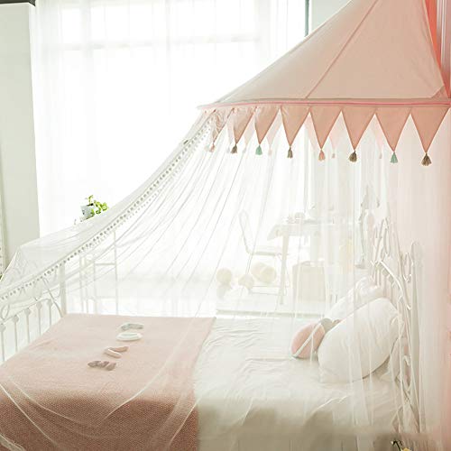 YNAYG mosquitera Princess Bed Canopy Lace Mosquitera, Cortina De Gasa Colgante Único Tienda Ropa De Cama Cúpula Redonda Mallas Cortinas Niños Niñas Decoración De La Habitación