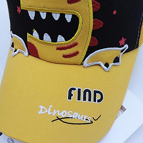 YWLINK♥♥Verano NiñOs Dibujos Animados Gorra De BéIsbol De Carta De Dinosaurio para NiñOs De SeccióN Delgada Gorra De Visera AlgodóN Moda Casual Transpirable Deportes Al Aire Libre Viajes Regalo