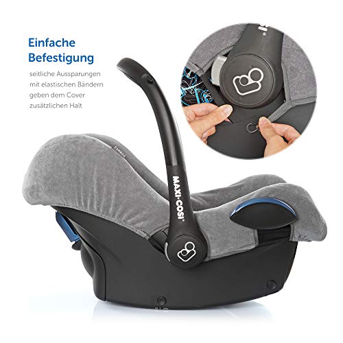 Zamboo Funda de Verano Maxicosi Cabriofix - Ajuste Perfecto Asiento de Coche Grupo 0+ Maxi-Cosi, transpirable y lavable a máquina - Gris