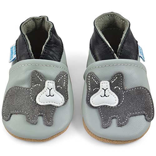 Zapatillas Bebe Niño - Zapato Bebe Niño - Zapatos Bebes - Calzados Bebe Niño - Bulldog Gris - 6-12 Meses